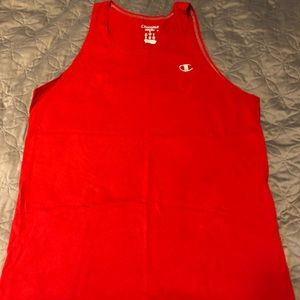 Mens L Champion Red Tank Top